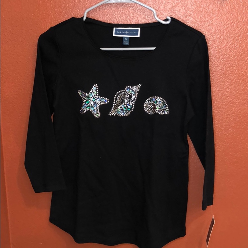 Karen Scott Petite Long Sleeve Shirt